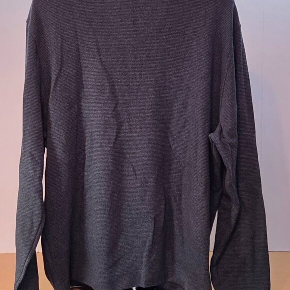 Van Heusen FLEX Quarter Zip Long Sleeve Pullover, Mens LG, Charcoal Gray - Picture 2 of 9